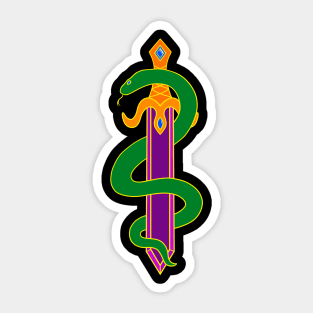 Sword and Snake (Rainbow) Sticker